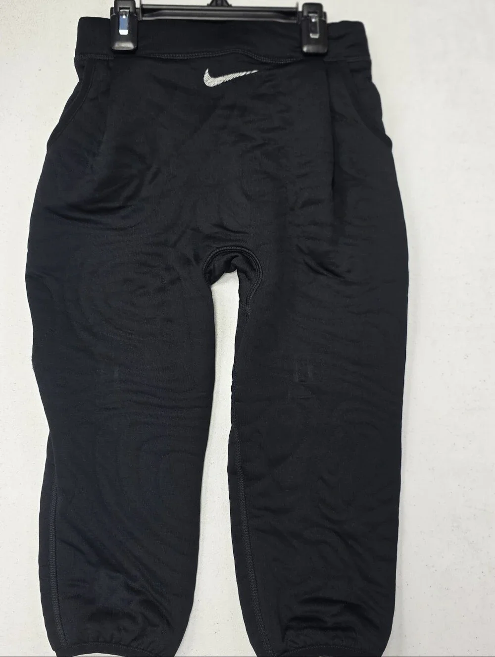 Nike Black Athletic Jogger Pants with White Swoosh